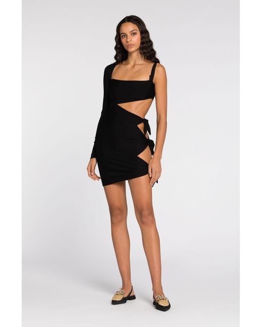 Roberto Cavalli Black Cut Out-Detail Mini Dress