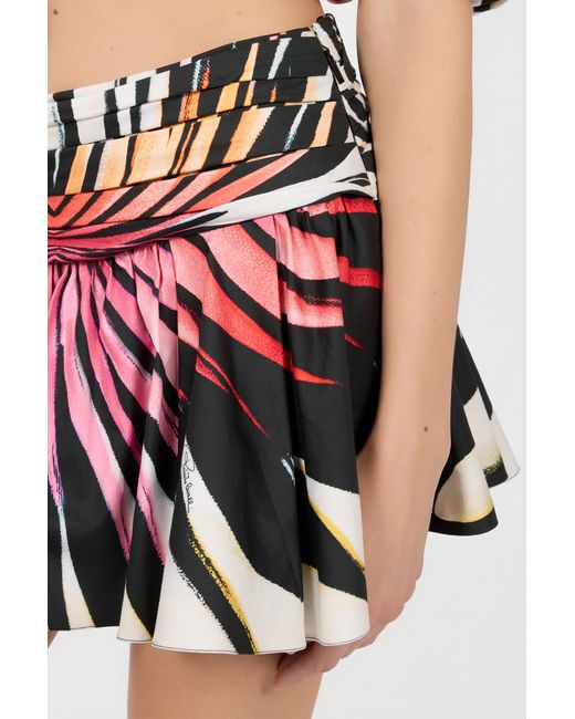Roberto Cavalli Red Ray Of Paradise Print Mini Skirt