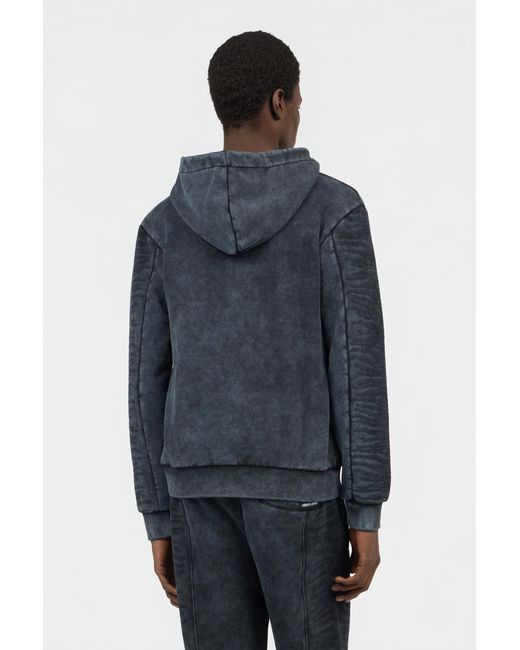 Roberto Cavalli Black Washed Hoodie With Monogram Rc for men