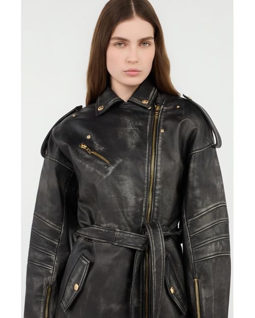Roberto Cavalli Black Leather Jacket