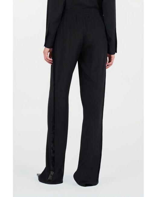 Roberto Cavalli Black Silk Palazzo Trousers