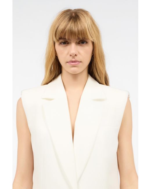 Roberto Cavalli White Single-Breasted Blazer Dress