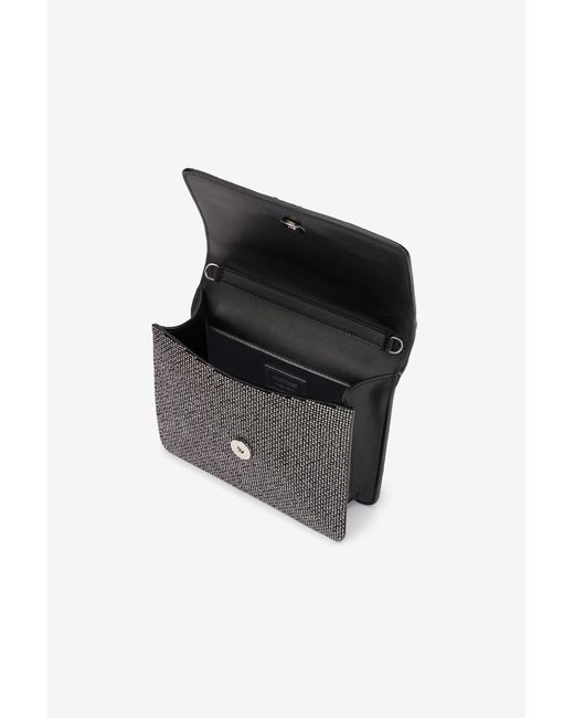 Roberto Cavalli Black Roar Bag With Rhinestones