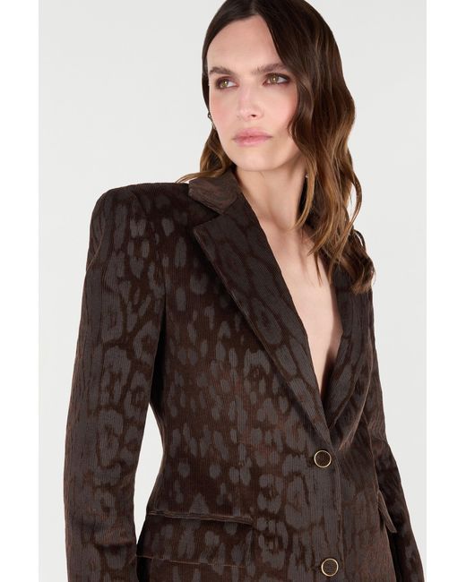 Roberto Cavalli Black Jaguar Skin Corduroy Jacket