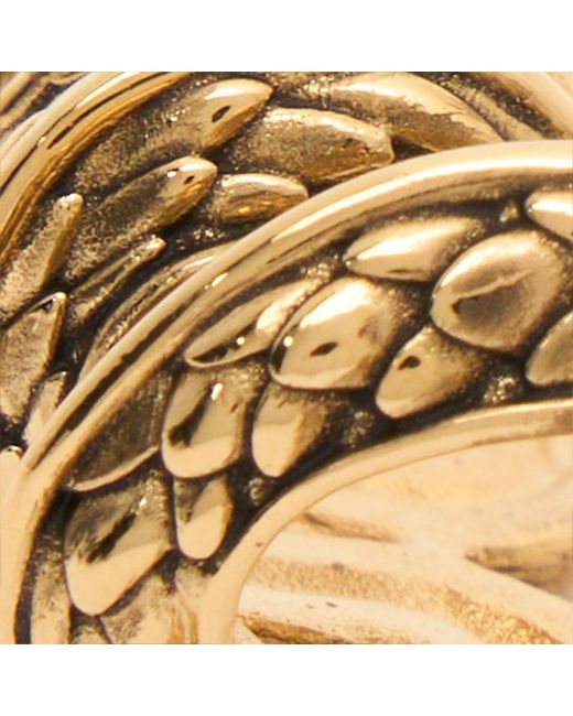 Roberto Cavalli Metallic Antiqued Snake Earrings