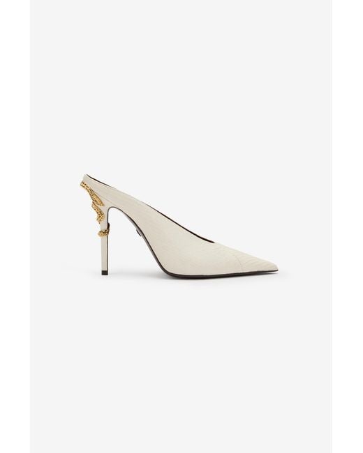 Roberto Cavalli White Serpentine Sabots