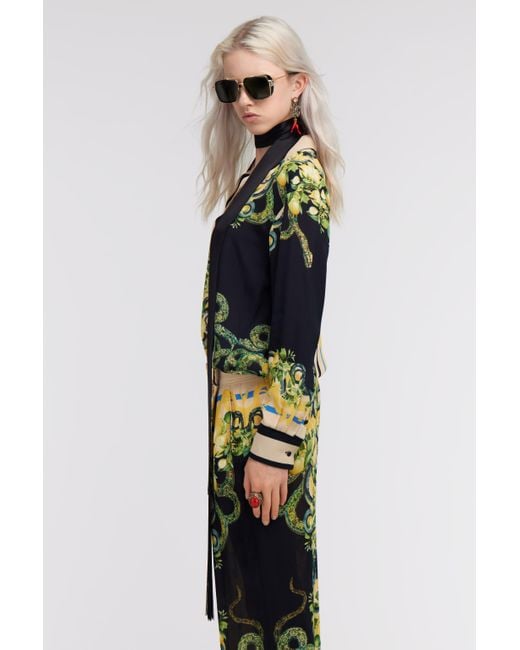 Roberto Cavalli Yellow Lemon Snake Shirt