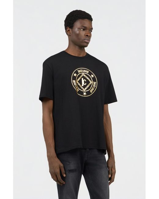 Roberto Cavalli Black T-Shirt With Logo for men