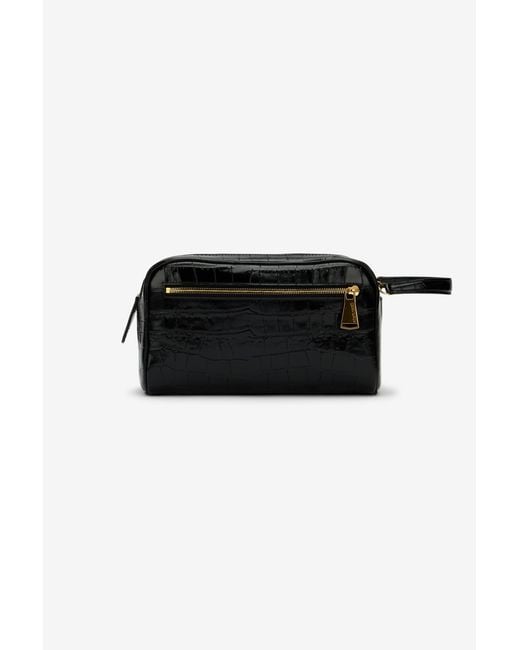 Roberto Cavalli Black Leather Cosmetic Case for men