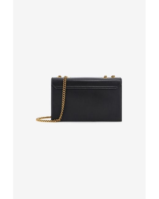 Roberto Cavalli Black Shoulder Bag With Monogram Mirror Snake