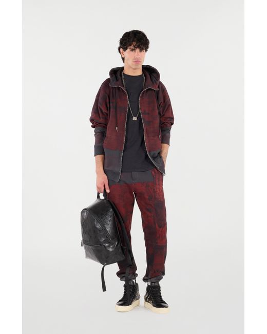 Roberto Cavalli Red Hoodie With Zip for men