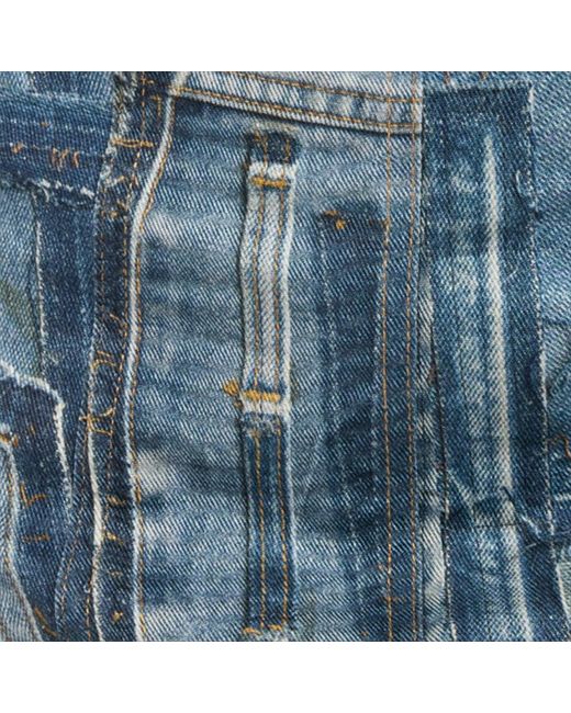 Roberto Cavalli Blue Patchwork Capsule Collection Denim Jacket