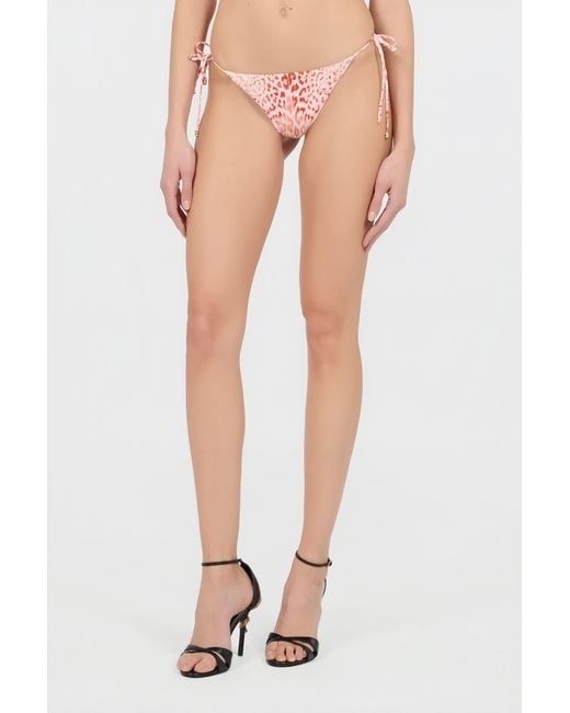 Roberto Cavalli Pink Jaguar Print Bikini Bottom