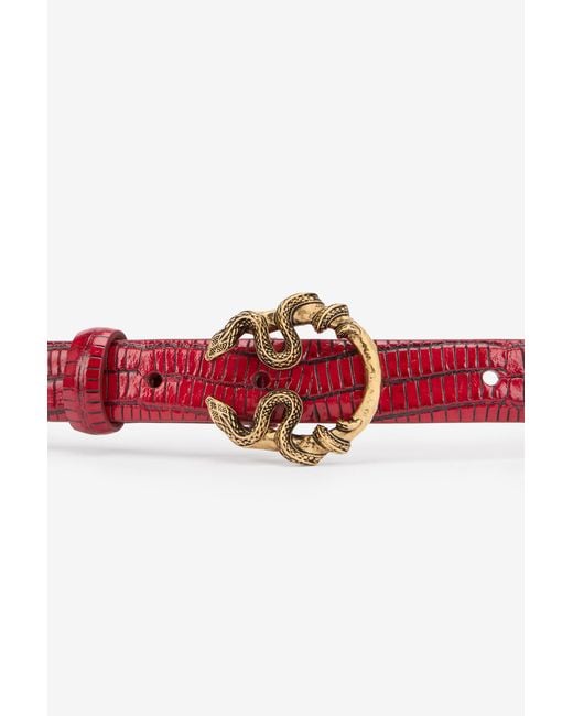 Roberto Cavalli Multicolor Serpentine Leather Belt