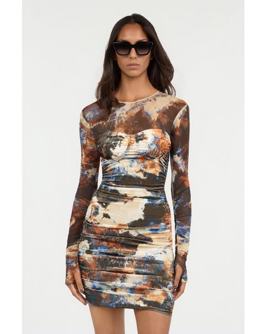 Roberto Cavalli Multicolor Minikleid Mit Rusty Stain-Druck