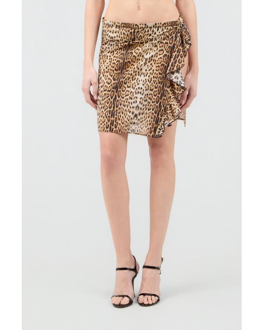 Roberto Cavalli Natural Leopard Print Sarong