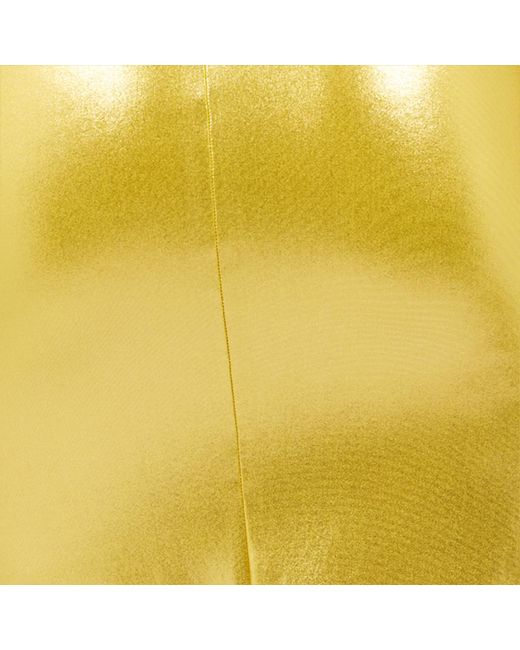 Roberto Cavalli Metallic Long Golden Satin Dress