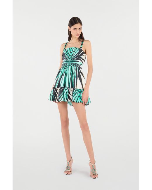 Robe Mini Imprimé Ray Of Sea Roberto Cavalli en coloris Green