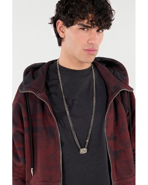 Roberto Cavalli Blue Necklace With Double Chain And Rc Monogram for men