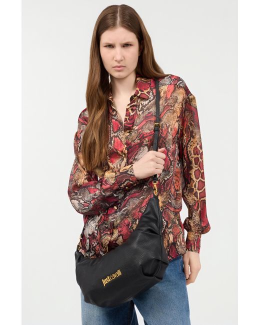 Sac Hobo Souple Avec Logo Roberto Cavalli en coloris Black