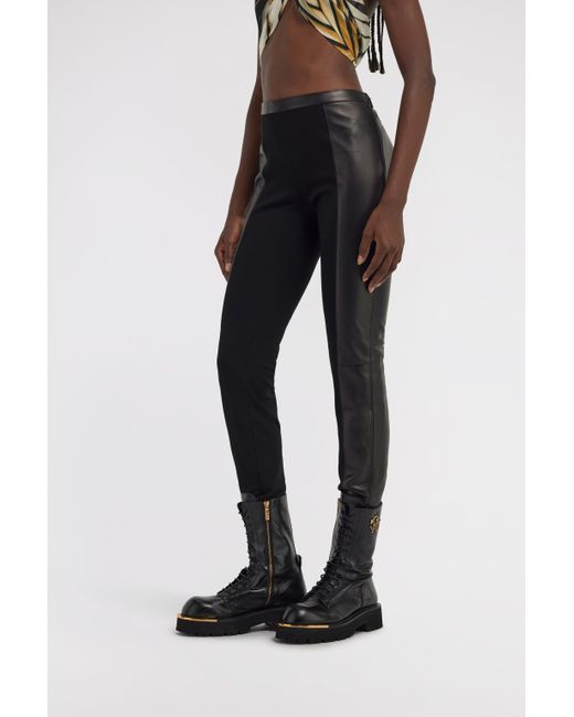 Roberto Cavalli Black Leather Leggings