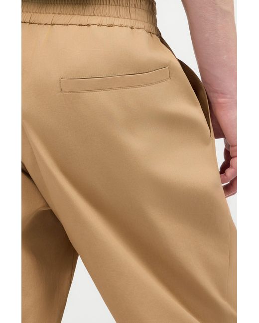 Roberto Cavalli Natural Cotton Pants With Front Logo for men