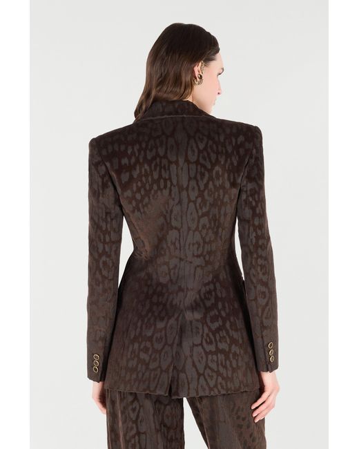 Roberto Cavalli Black Jaguar Skin Corduroy Jacket