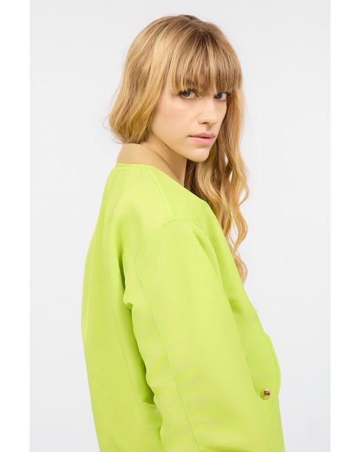 Roberto Cavalli Yellow Bomber Jacket With Jc Monogram