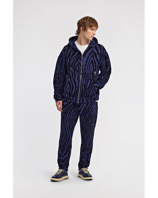 Roberto Cavalli Blue Printed Sweatshirt for men