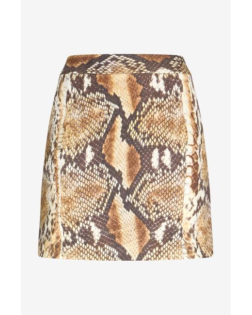 Roberto Cavalli Metallic Python Print Mini Skirt