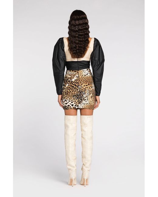 Roberto Cavalli Black Leopard Print Mini Dress
