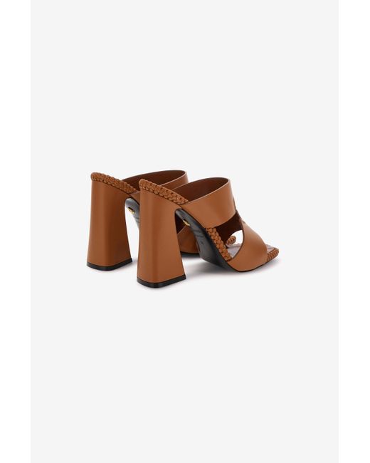 Roberto Cavalli Brown Sandals With Monogram Mirror Snake