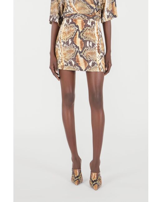 Roberto Cavalli Metallic Python Print Mini Skirt