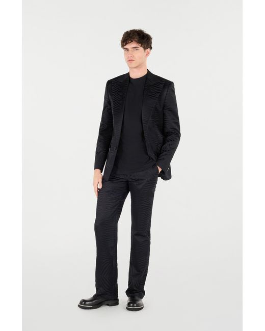 Roberto Cavalli Blue Flared Pants With Tiger Skin Pattern for men