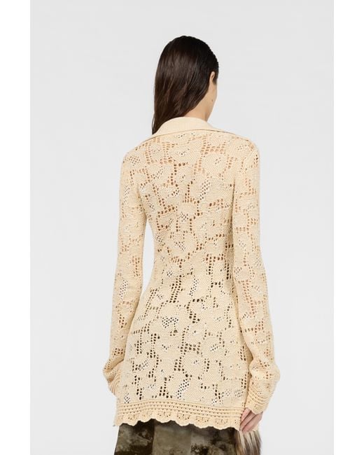 Roberto Cavalli Natural Jaguar Crochet Cardigan