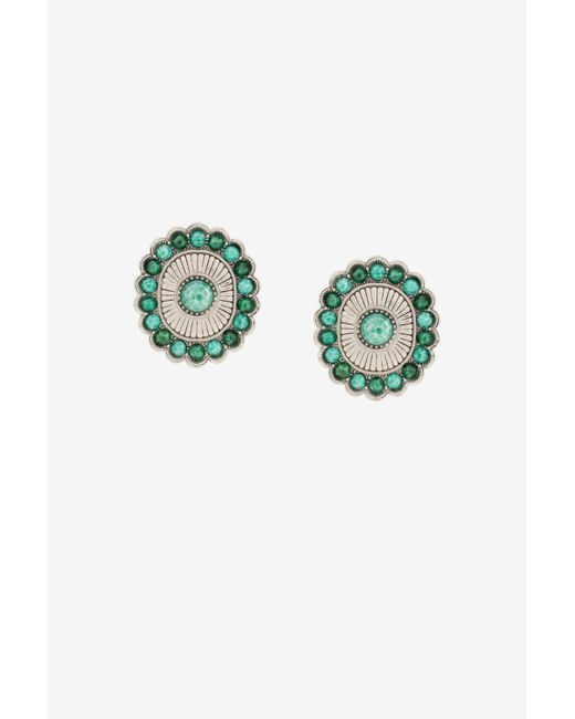 Roberto Cavalli Green Gemstone-embellished Earrings