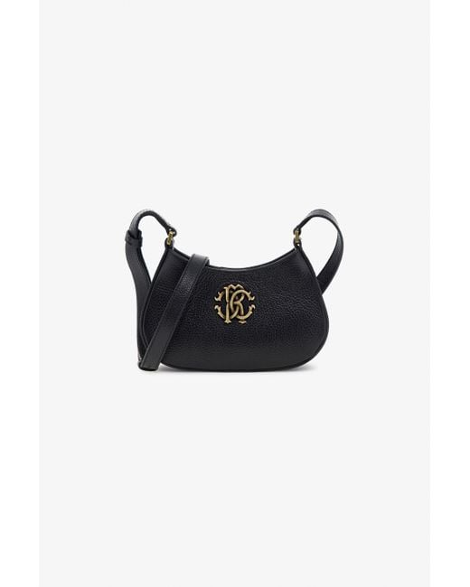 Borsa A Spalla Con Monogramma Rc di Roberto Cavalli in Black