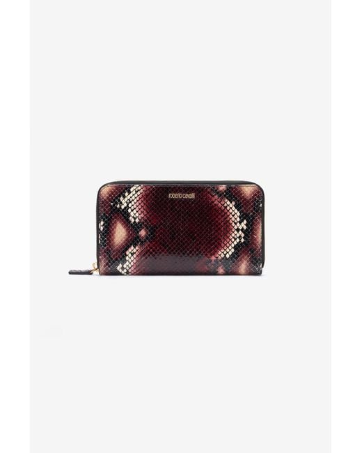 Roberto Cavalli Red Zip-Around Wallet