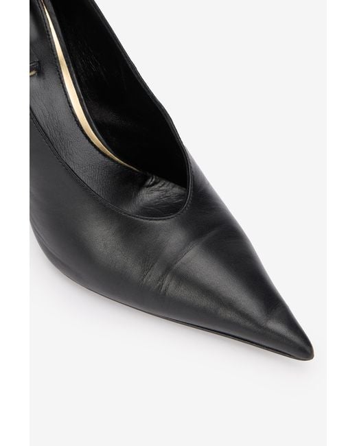 Roberto Cavalli Black Serpentine Leather Pump