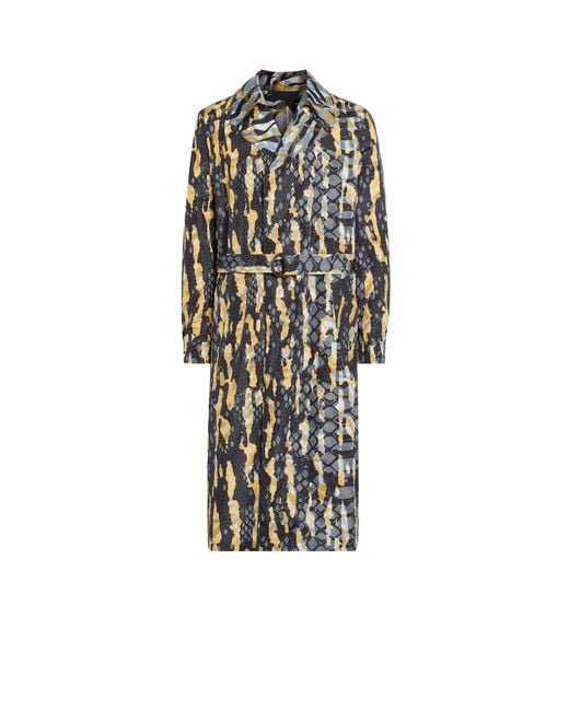 Roberto Cavalli White Tiger Twiga + Camo Print Belted Coat for men
