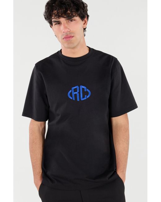 Roberto Cavalli Black Cotton T-Shirt With Monogram for men