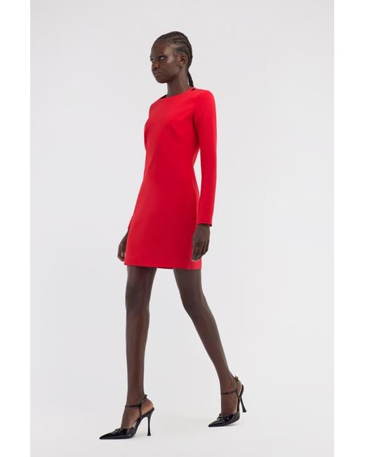 Roberto Cavalli Red Long-Sleeve Rc Dress