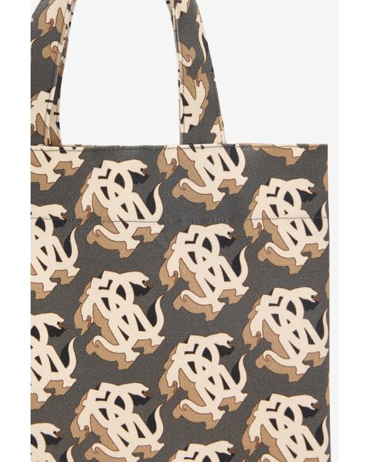 Borsa Shopper Monogram Mirror Snake di Roberto Cavalli in Multicolor