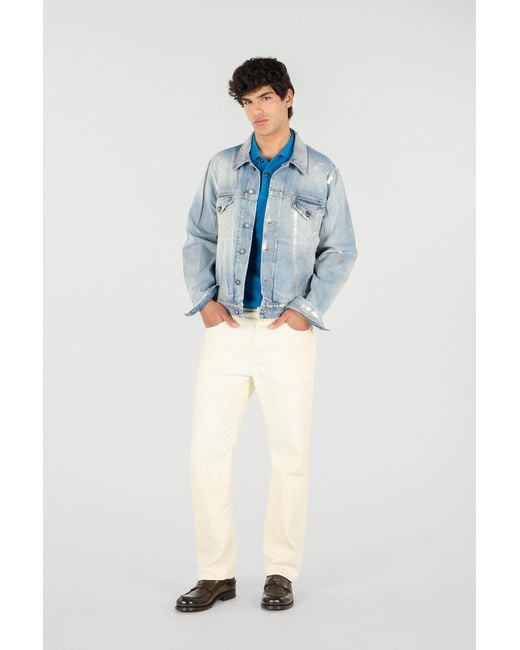 Roberto Cavalli White Cream Five Pocket Jeans for men