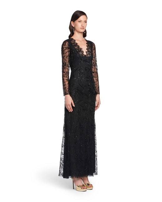 Roberto Cavalli Black Layered Lace Gown