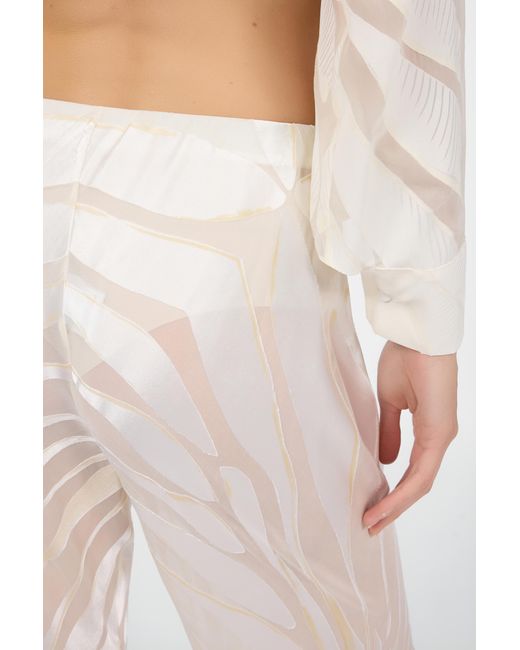 Roberto Cavalli White Trousers With Ray Devoré Print