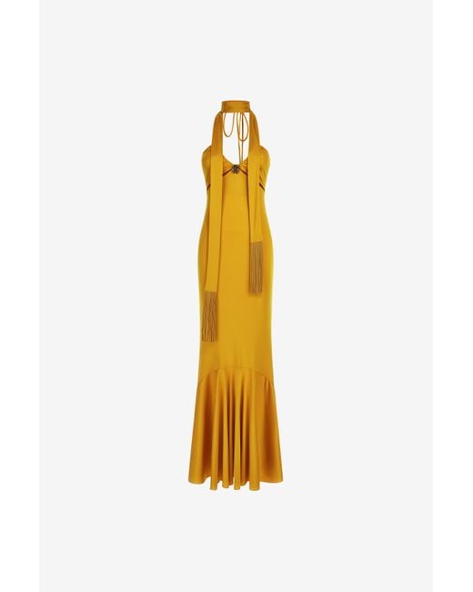Off-Shoulder Dress Roberto Cavalli en coloris Metallic