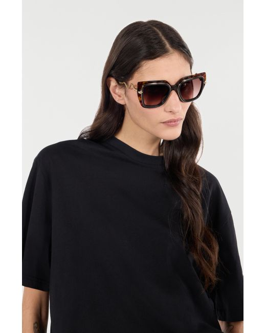 Roberto Cavalli Multicolor Wide And Feminine Front Sunglasses With Double Ring Decoration