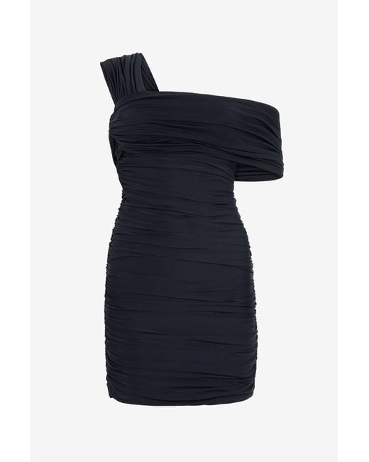 Roberto Cavalli Black Mini Dress With Ruffles