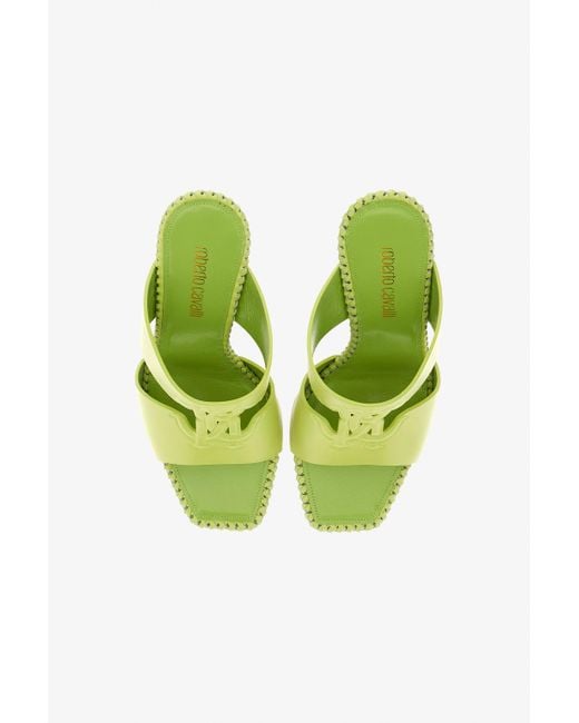 Roberto Cavalli Multicolor Sandals With Monogram Mirror Snake